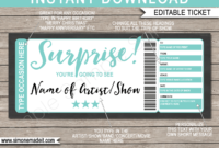 Surprise Concert Ticket Gift Voucher Template Printable Pertaining To Quality Movie Gift Certificate Template