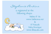 Sweet Dreams Baby Registry Cards Large Business Cards With Printable Baby Shower Gift Certificate Template Free 7 Ideas