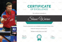 Table Tennis Excellence Certificate Design Template In Psd Pertaining To Tennis Certificate Template Free