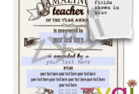 Teacher Appreciation Editable Certificate Vintage Style In Free Teacher Appreciation Certificate Free Printable