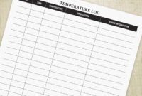 Temperature Log Printable Form Health Planner For Patients Regarding Awesome Temperature Log Sheet Template