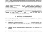 Texas Homeowners Association Bylaws Legal Forms And Pertaining To Homeowners Association Meeting Agenda Template