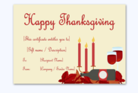 Thanksgiving Gift Certificate Template Dinner Word Layouts Pertaining To Free Dinner Certificate Template Free