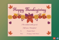 Thanksgiving Gift Certificate Template Floral 5618 Gct For Thanksgiving Gift Certificate Template Free