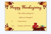 Thanksgiving Gift Certificate Template Skin Word Layouts In Best Thanksgiving Gift Certificate Template Free