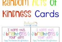 The Best Random Acts Of Kindness Printable Cards Free In For Awesome Kindness Certificate Template Free