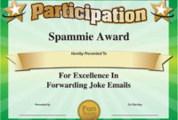 The Spammie Award Funny Certificate For Excellence In Within Bravery Certificate Template 10 Funny Ideas