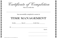 Time Management Course Completion Certificate Template For Free Anger Management Certificate Template