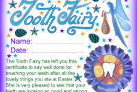Tooth Fairy Certificate Well Done For Brushing Your Teeth Pertaining To Quality Well Done Certificate Template