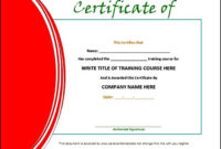 Training Certificate Template Doc Sample Sample Intended For Amazing Template For Training Certificate