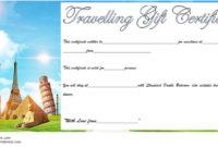 Travel Gift Certificate Editable 10 Modern Designs Intended For Quality Free 10 Fitness Gift Certificate Template Ideas