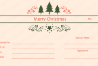 Triple Tree Christmas Gift Certificate Template With Regard To Gift Certificate Log Template