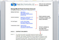 Uda Constructiondocs Designbuild Construction Contract In Cost Plus Building Contract Template