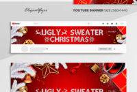 Ugly Sweater Christmas Youtube Channel Banner Psd For Awesome Free Ugly Christmas Sweater Certificate Template