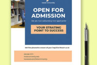 University Open Admission Flyer Template Word Psd Throughout Business Card Template Open Office