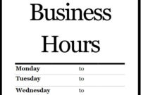 Uputa O Obvezi Izdavanja Računa Izvan Radnog Vremena For Printable Business Hours Sign Template