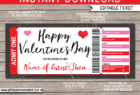 Valentine&amp;#039;S Day Concert Ticket Gift Voucher Template Regarding Best Valentine Gift Certificate Template