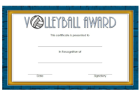 Volleyball Award Certificate Template Free 18 Variants With Printable Volleyball Certificate Template Free