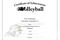 Volleyball Certificate Of Achievement Template Download Regarding Amazing Volleyball Mvp Certificate Templates