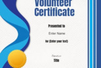 Volunteer Certificate Of Appreciation Customize Online With Regard To Best Volunteer Of The Year Certificate Template