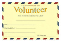 Volunteer Certificate Templates 10 Best Designs Free Throughout Amazing Outstanding Effort Certificate Template