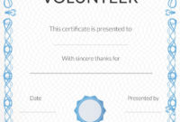 Volunteer Certificate Templates Atlantaauctionco Within Printable Volunteer Certificate Template