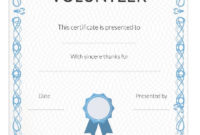 Volunteer Certificate Templates Best Samples With Printable Volunteer Certificate Template