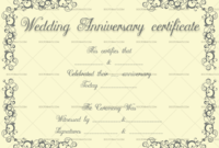 Wedding Anniversary Certificate Template 22 Editable Throughout Printable Marriage Certificate Template Word 10 Designs
