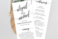 Wedding Program Template Printable Order Of Service Throughout Best Wedding Agenda Template