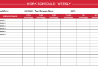 Weekly Employee Shift Schedule Template Excel Inside Training Cost Estimate Template