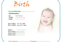 Windows And Android Free Downloads Create Fake Birth With Regard To Quality Novelty Birth Certificate Template