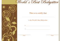 World'S Best Babysitter Certificate Template Download With Awesome Best Girlfriend Certificate Template