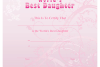 World'S Best Daughter Certificate Template Download With Regard To Best Girlfriend Certificate Template