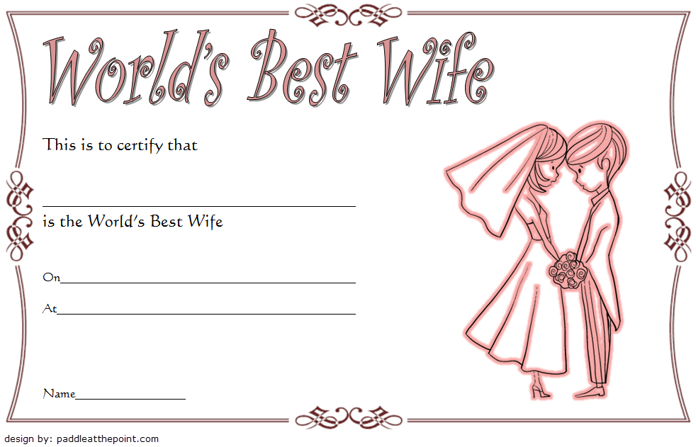 World&amp;#039;S Best Wife Certificate Template Free 7 Beautiful For 9 Worlds Best Mom Certificate Templates Free