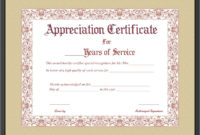 Years Of Service Certificate Template Free Regarding Recognition Of Service Certificate Template