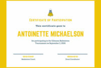 Yellow Badminton Icon Sport Certificate Templatescanva For Amazing Badminton Achievement Certificates