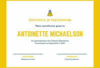 Yellow Badminton Icon Sport Certificate Templatescanva Regarding Printable Badminton Certificate Template