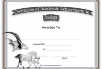 Zoology Academic Achievement Certificate Template Download With Regard To Awesome Science Achievement Certificate Template Ideas