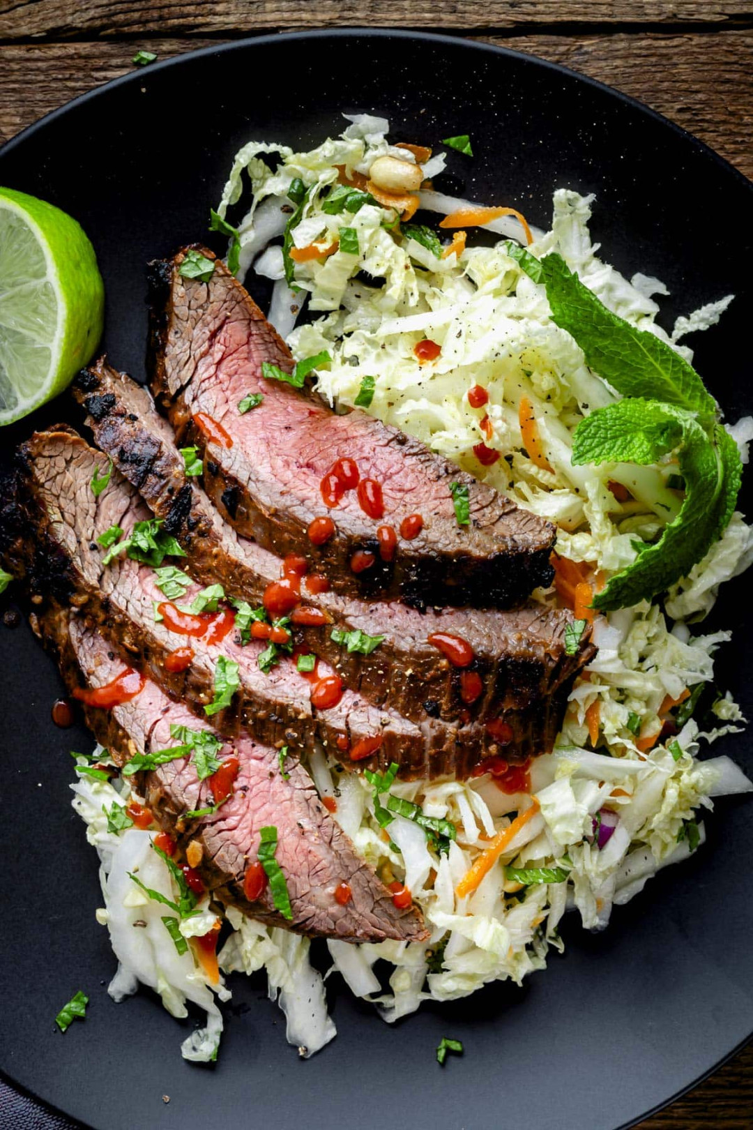 Broiled Flank Steak with Napa Cabbage Slaw - Healthy Seasonal Recipes Broiled Flank Steak with Napa Cabbage Slaw - Healthy Seasonal Recipes