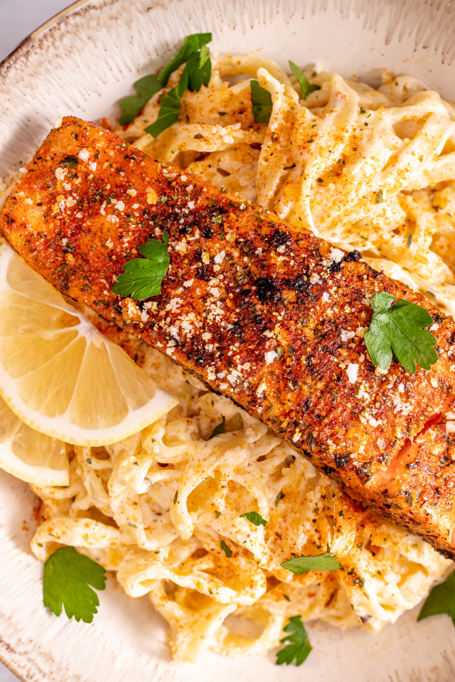 Cajun Salmon Alfredo Pasta