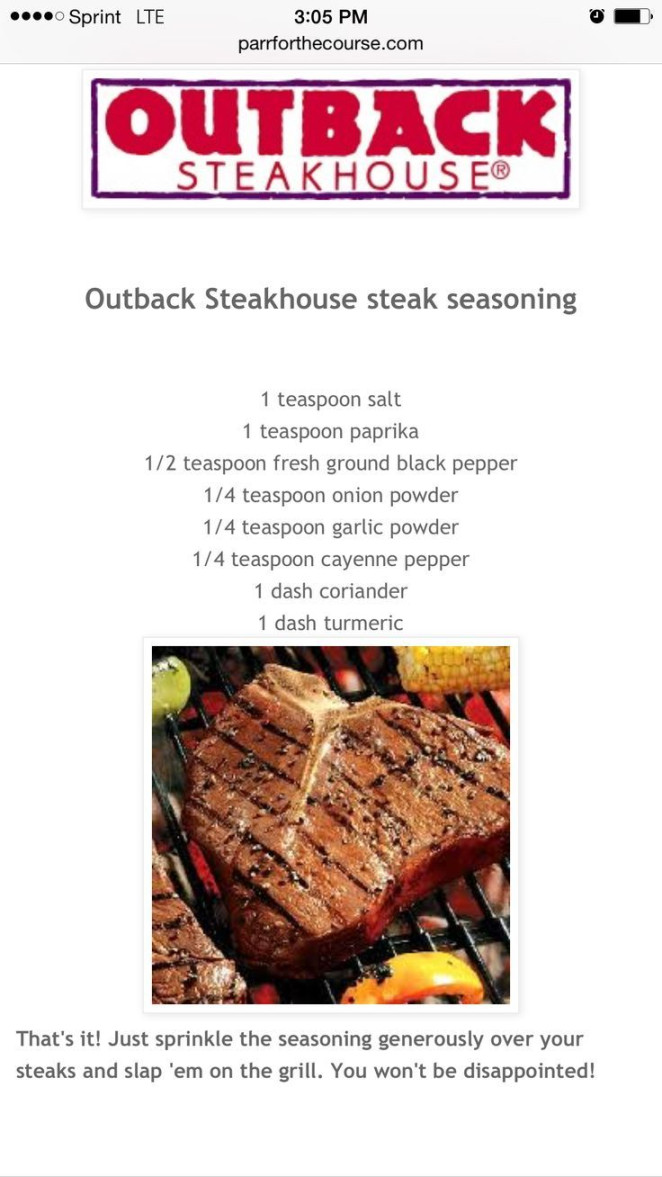 Copycat Outback Steakhouse seasoning for steaks Spice mix Copycat Outback Steakhouse seasoning for steaks Spice mix