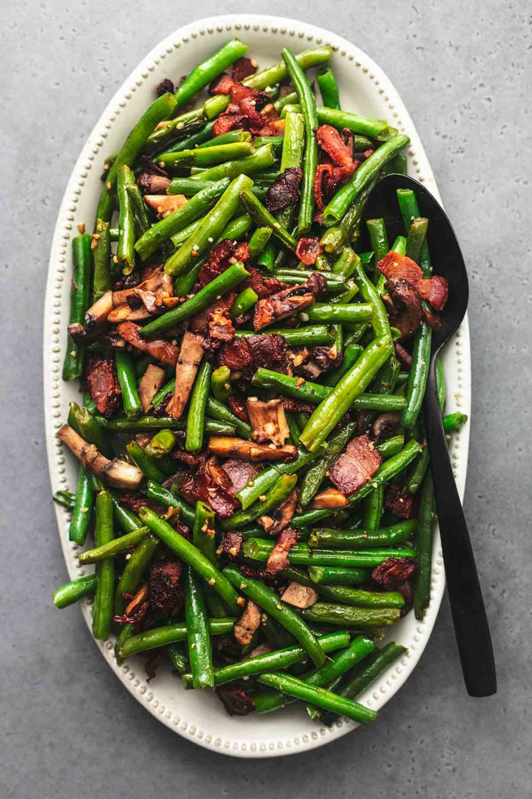 Green Beans with Mushrooms and Bacon