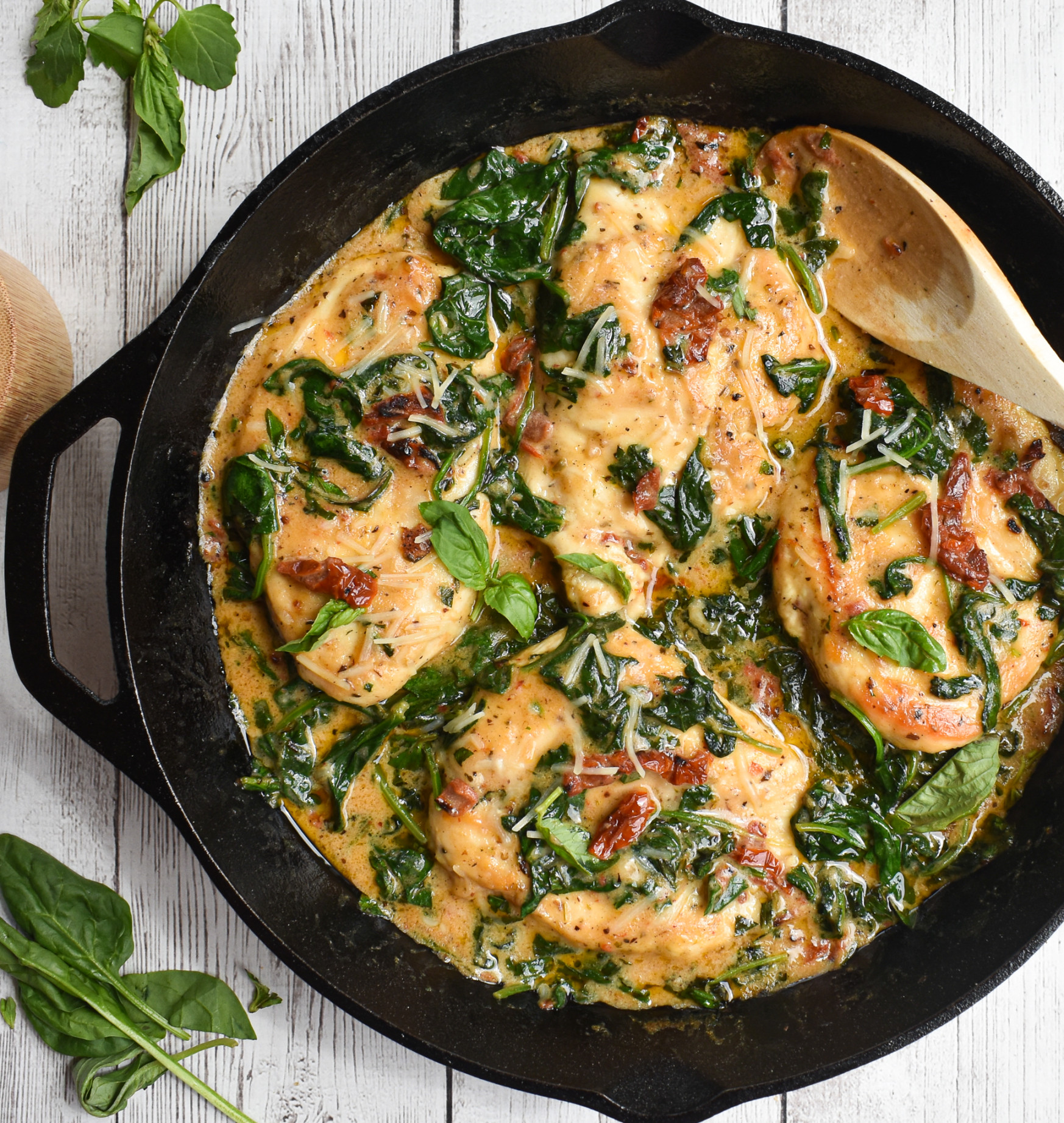 Low-FODMAP Minute Creamy Tuscan Chicken; Gluten-free Low-FODMAP Minute Creamy Tuscan Chicken; Gluten-free