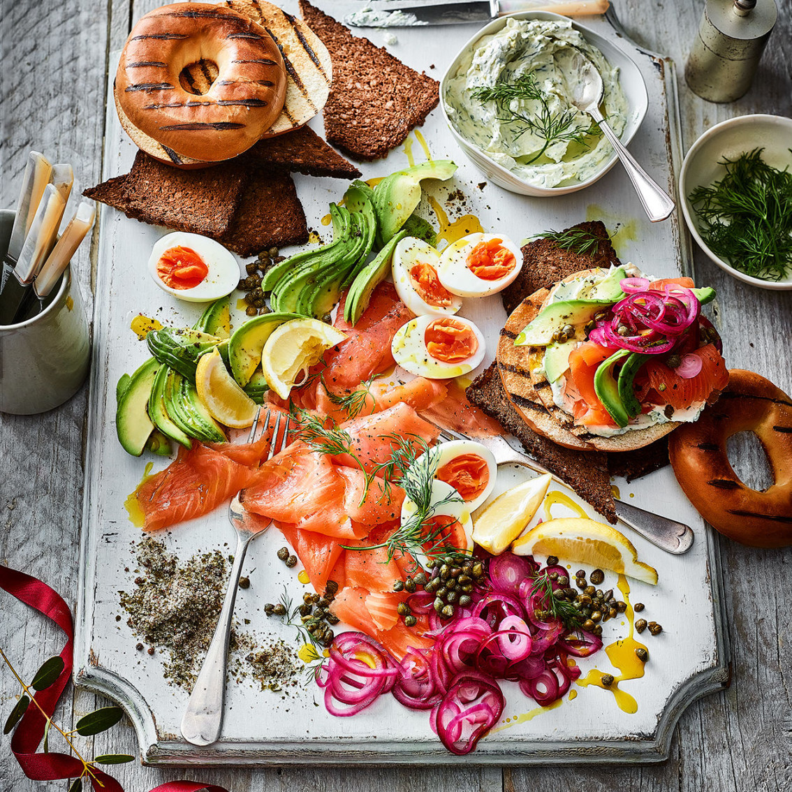 Smoked salmon breakfast platter Smoked salmon breakfast platter