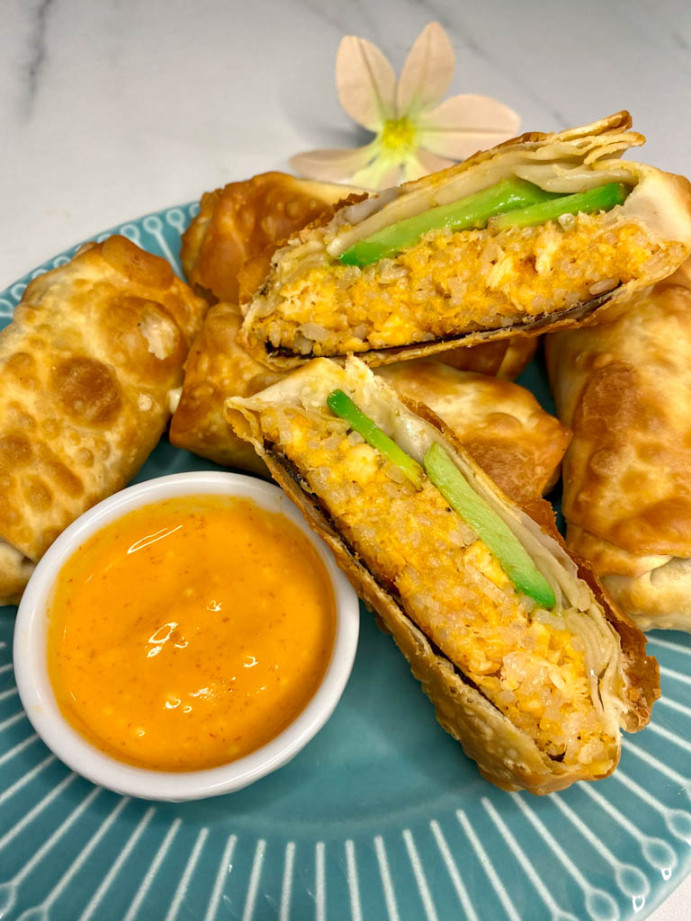 Spicy Salmon Egg Rolls