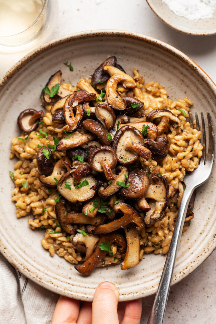 Vegan mushroom risotto